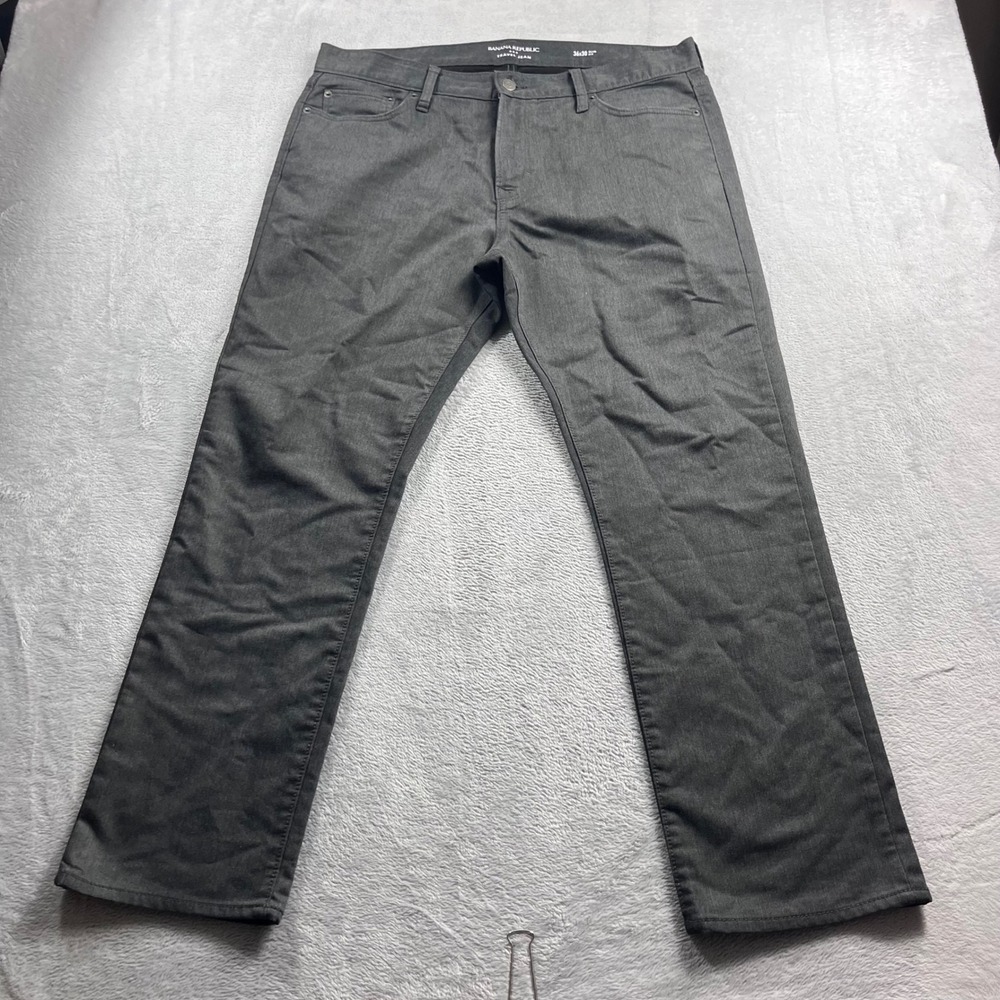 Banana Republic Travel Jean Mens 36x30 Slim Fit Charcoal Gray Stretch Pants